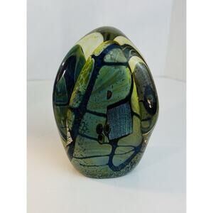 James R Wilbat Studio Art Glass Dichroic Triangle Sculpture Large Approx 6″ x 4″